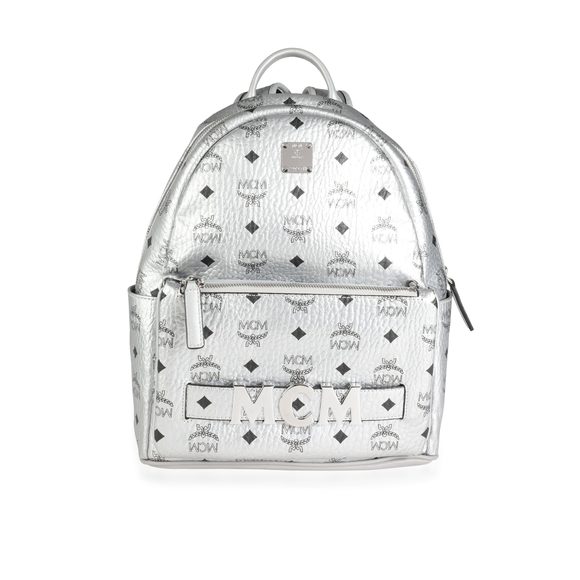 MCM Berlin Silver Visetos Monogram Trilogie Stark Backpack - Picture 9 of 9